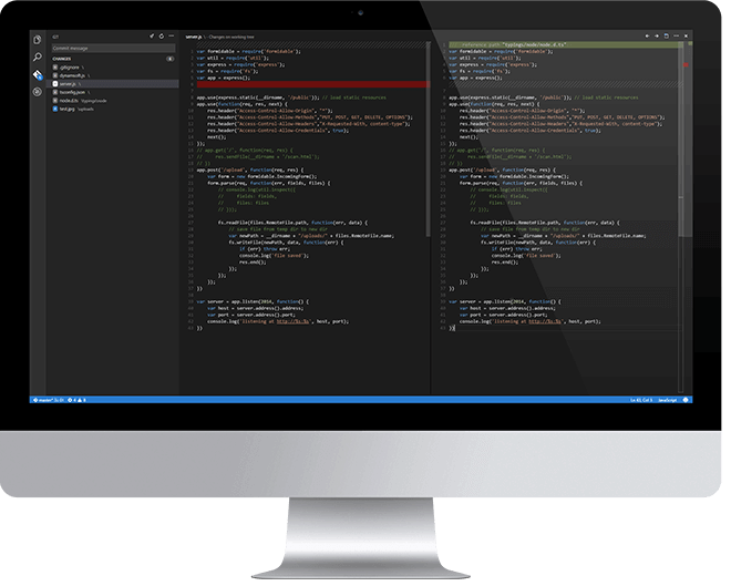 Screenshot of Visual Studio Code editing