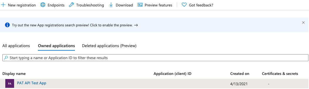 Open "Microsoft Entra ID" -> "App Registrations"