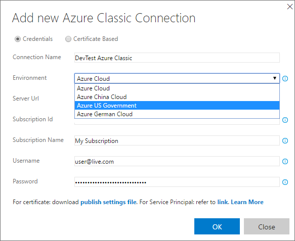 Deployment to national Azure clouds