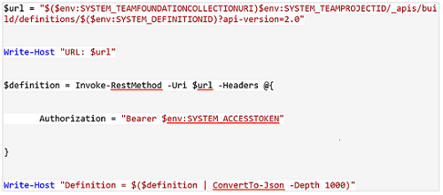 Exemple de script utilisant un jeton oAuth passé