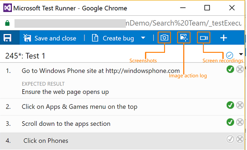Chrome ブラウザーを使用した Web ランナー