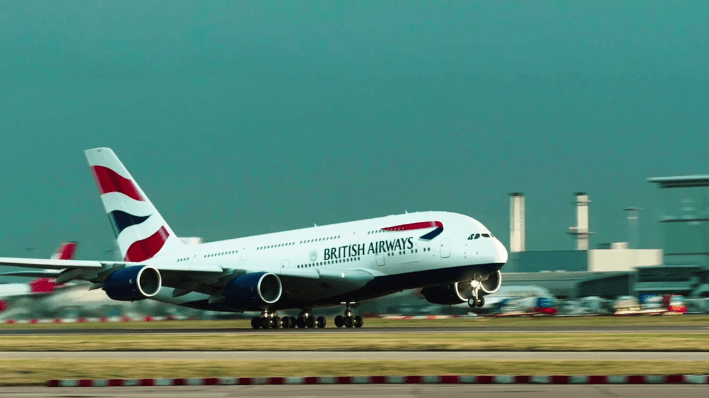 captura de tela do vídeo da British Airways
